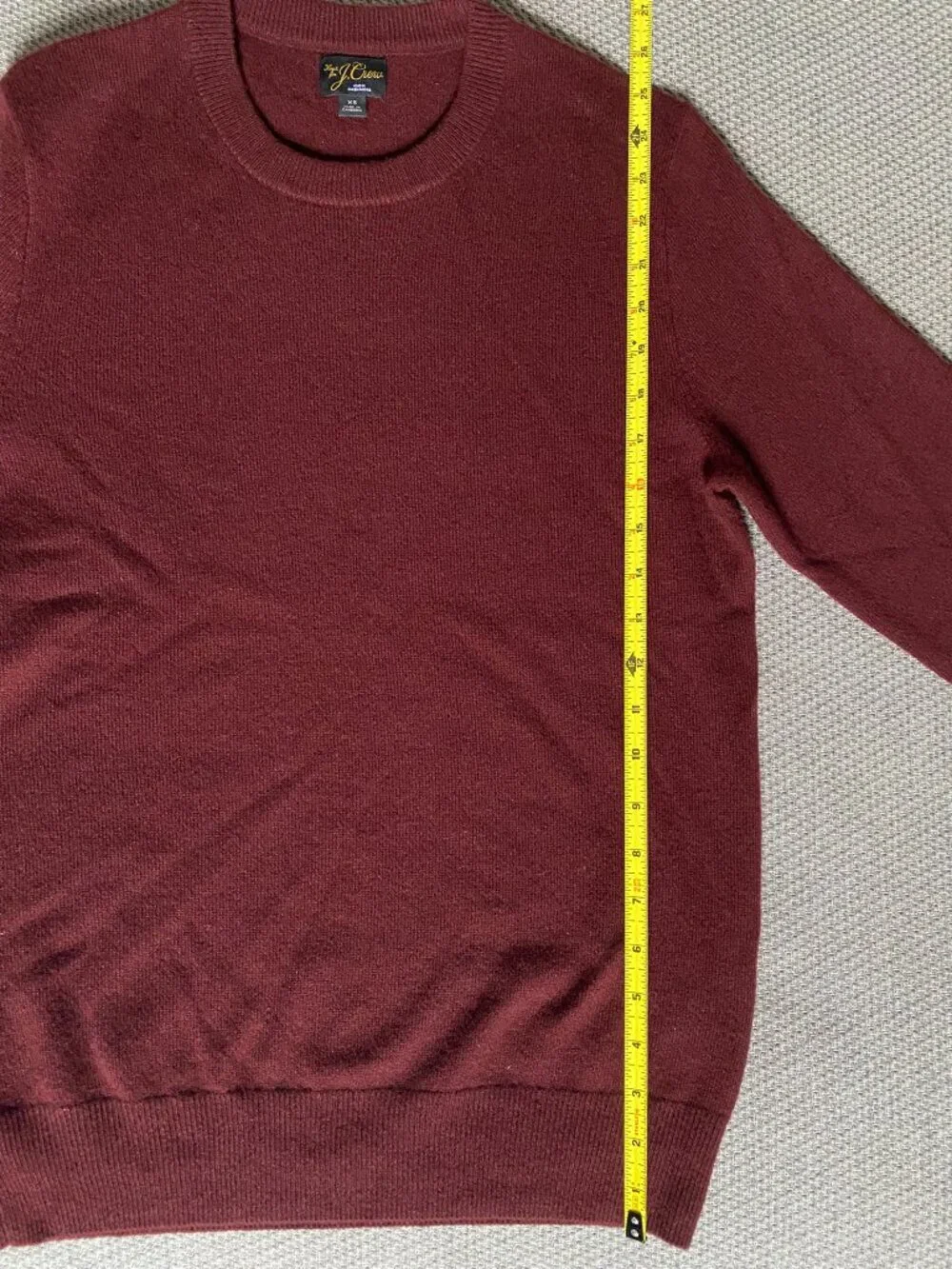 J. CREW mens cashmere crewneck sweater port wine burgundy size small